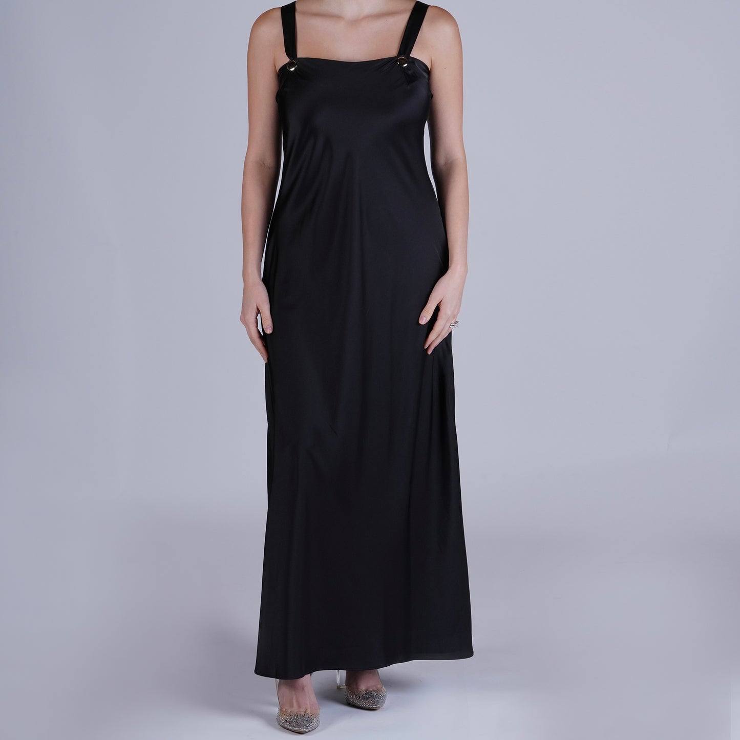 Black Pure Silk Breastfeeding Under-Dress (For Robes)