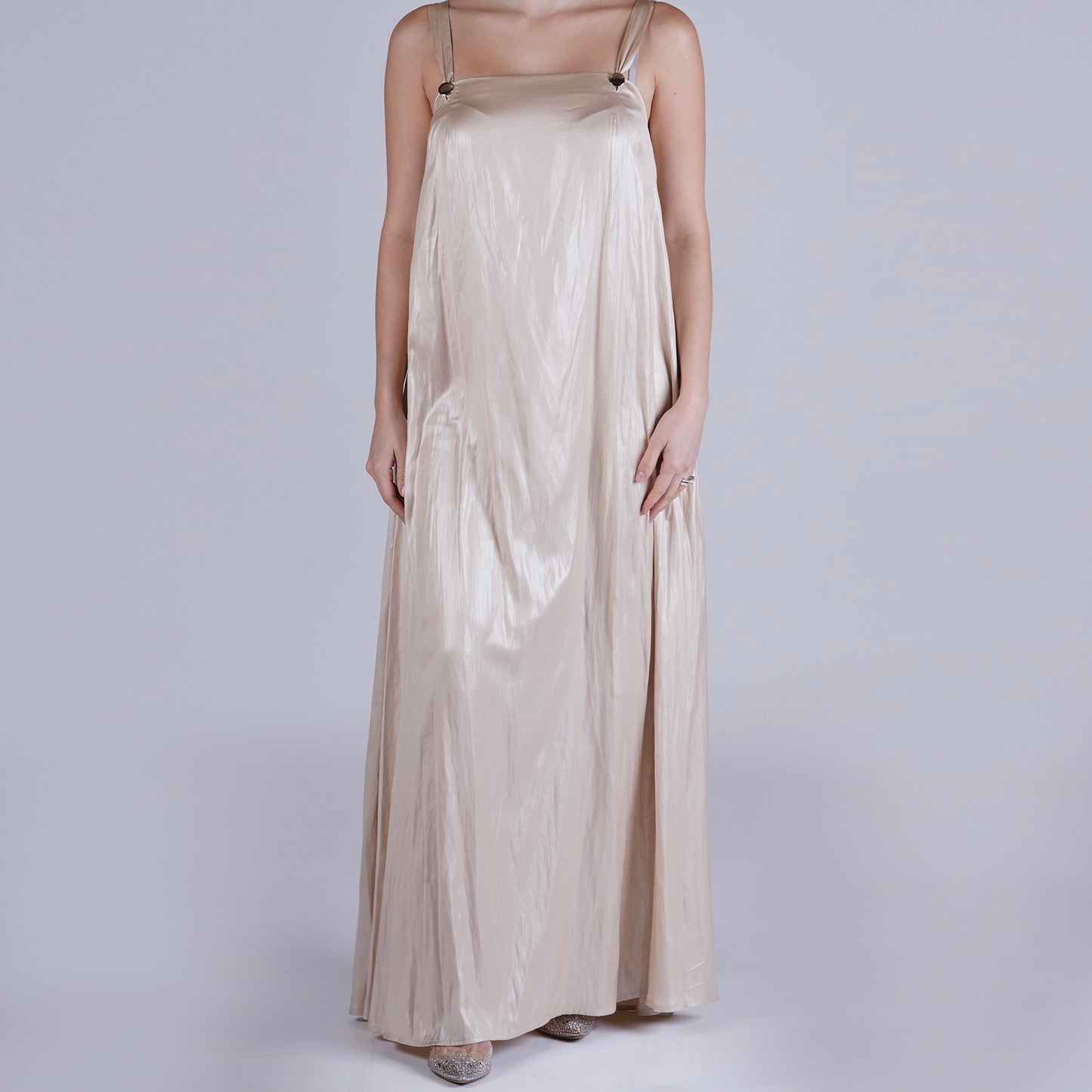 Beige Pure Silk Breastfeeding Under-Dress (For Robes)