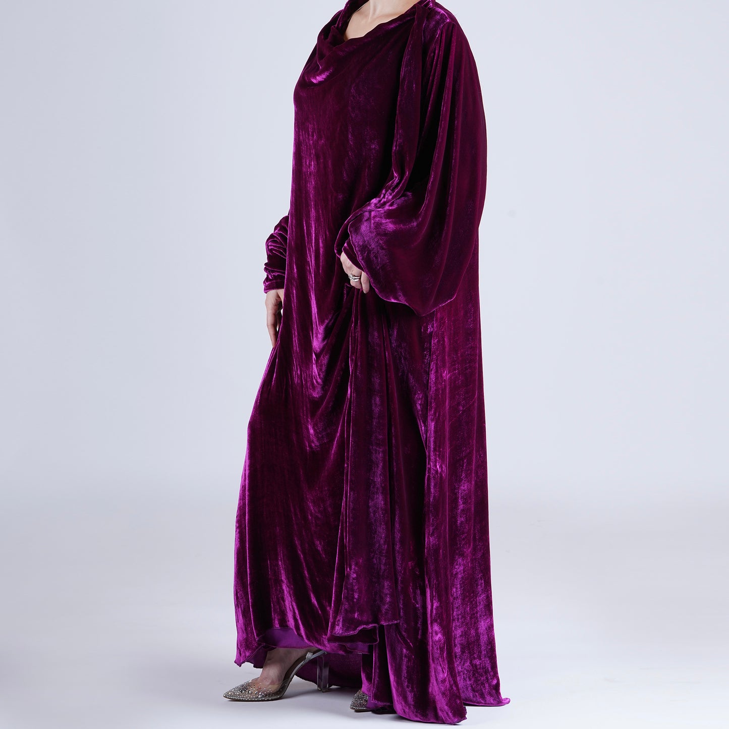 Handmade Purple Silk Velvet Robe