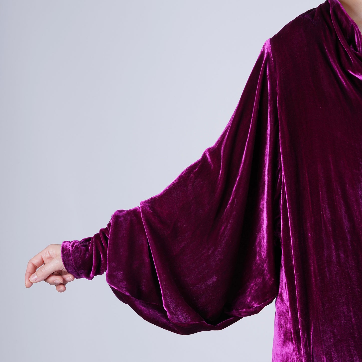 Handmade Purple Silk Velvet Robe