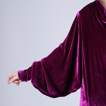 Handmade Purple Silk Velvet Robe