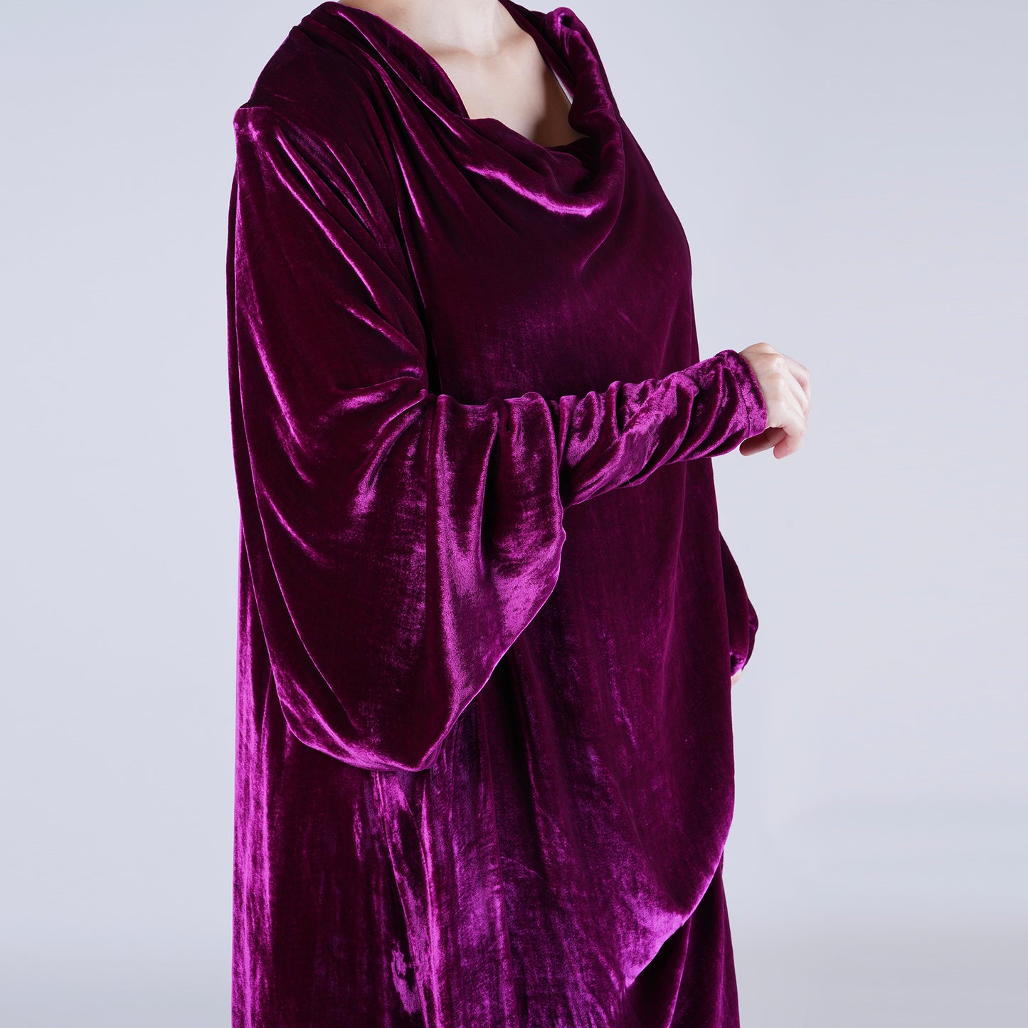 Handmade Purple Silk Velvet Robe