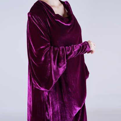 Handmade Purple Silk Velvet Robe