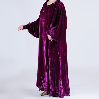 Handmade Purple Silk Velvet Robe