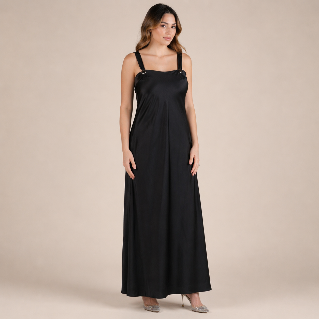 Black Pure Silk Breastfeeding Under-Dress (For Robes)