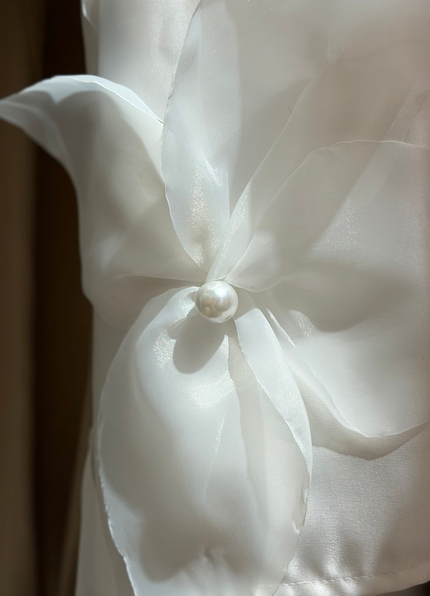 Hessa Full Satin Bedcover with Handmade Flowers & Pearls - For Rent